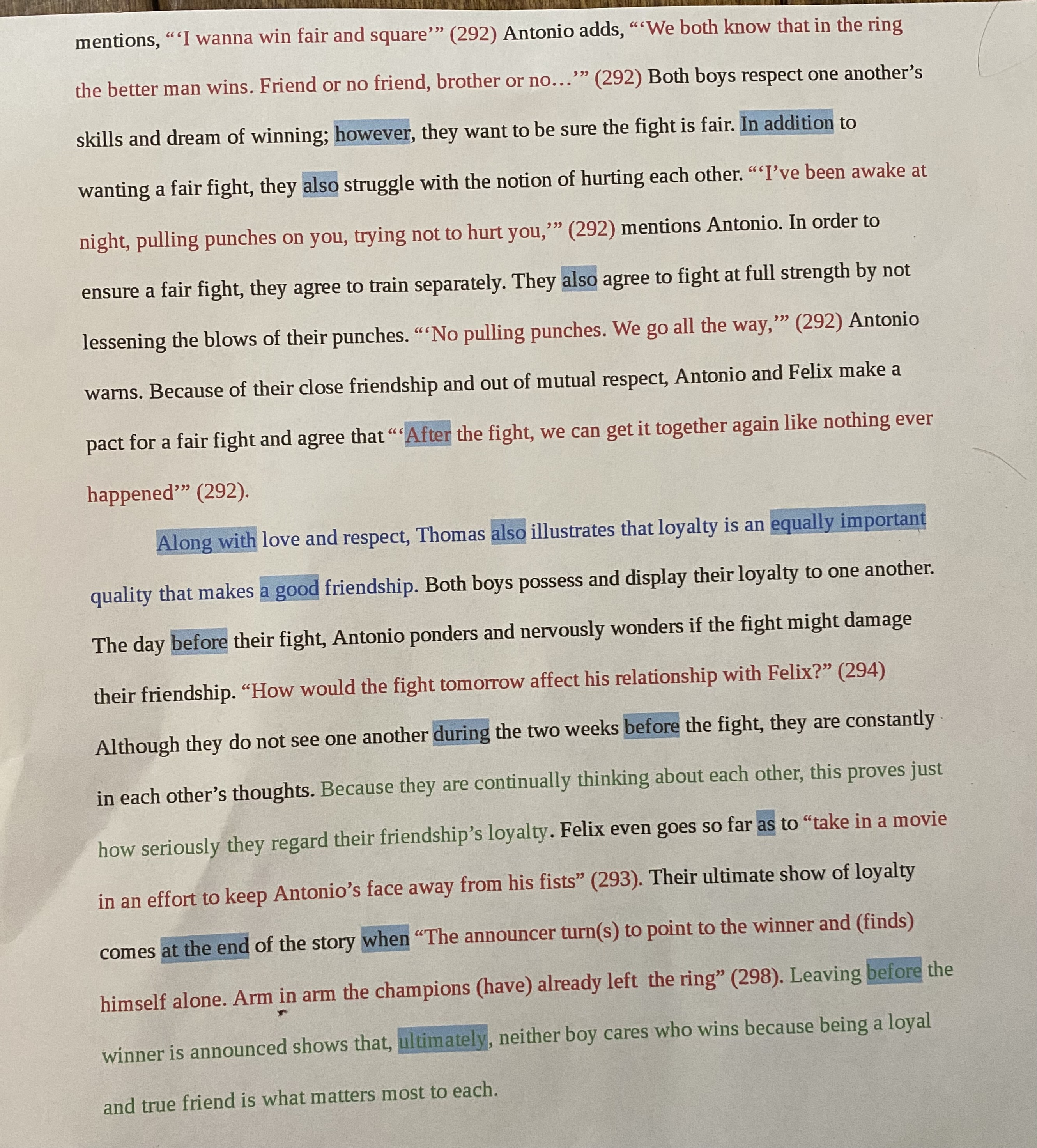 Friendship Always Wins In the short story "Amigo