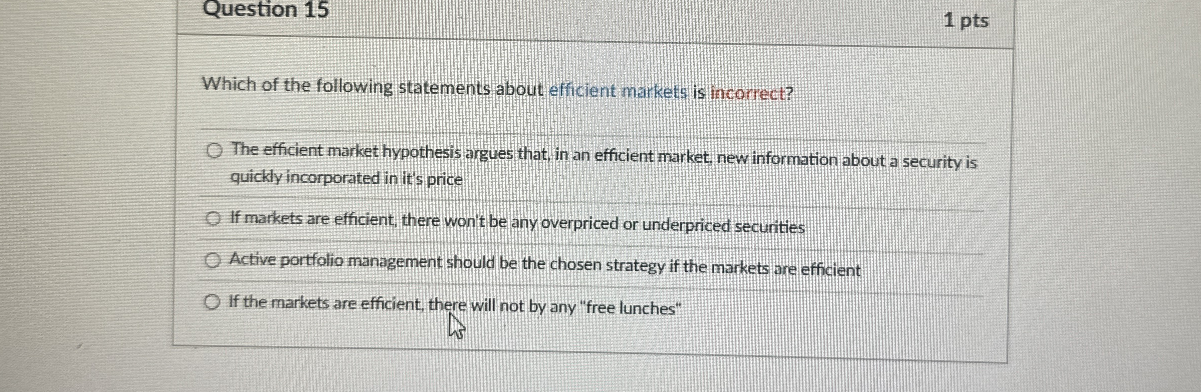 Question 1 5 1 pts Which of the following