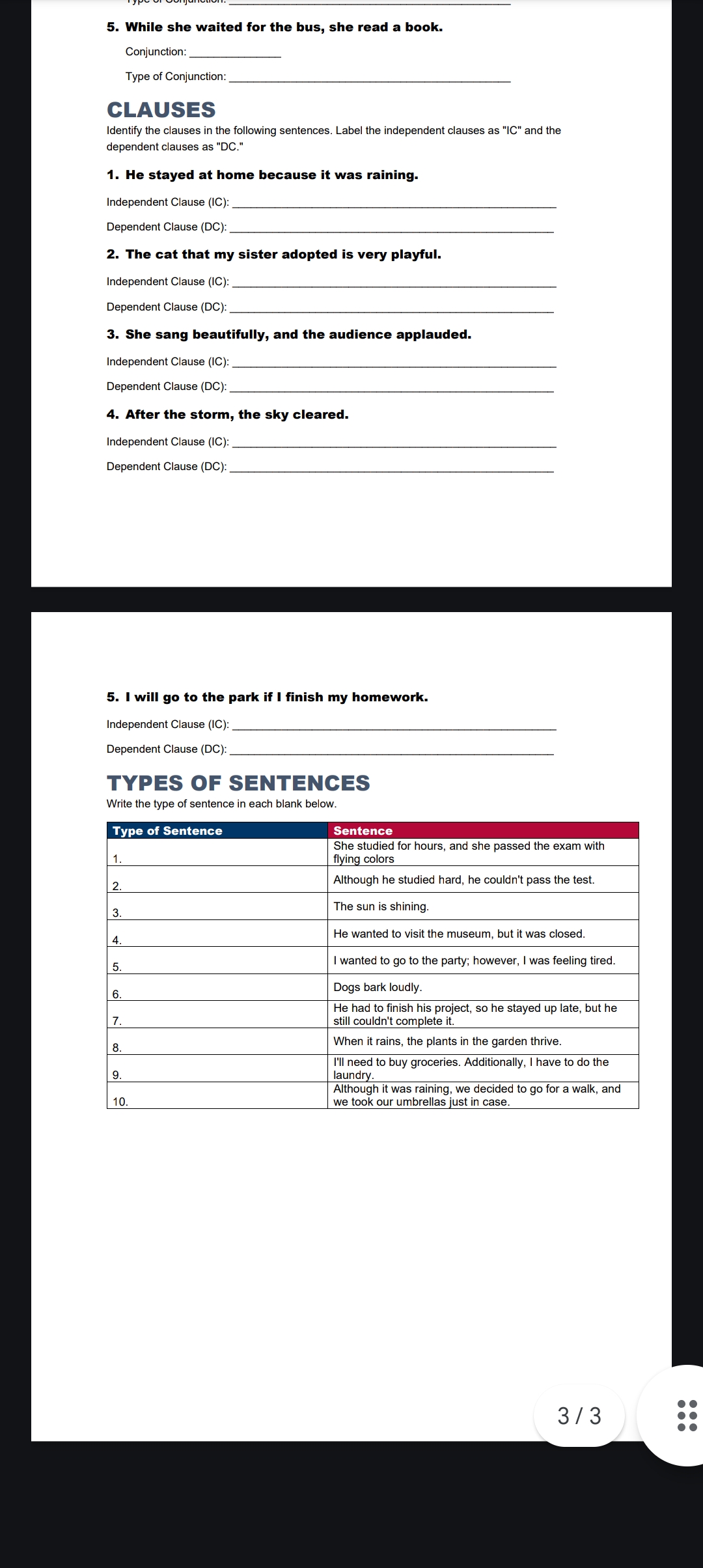 ype Ur Guyane 5. While she waited for the bus,