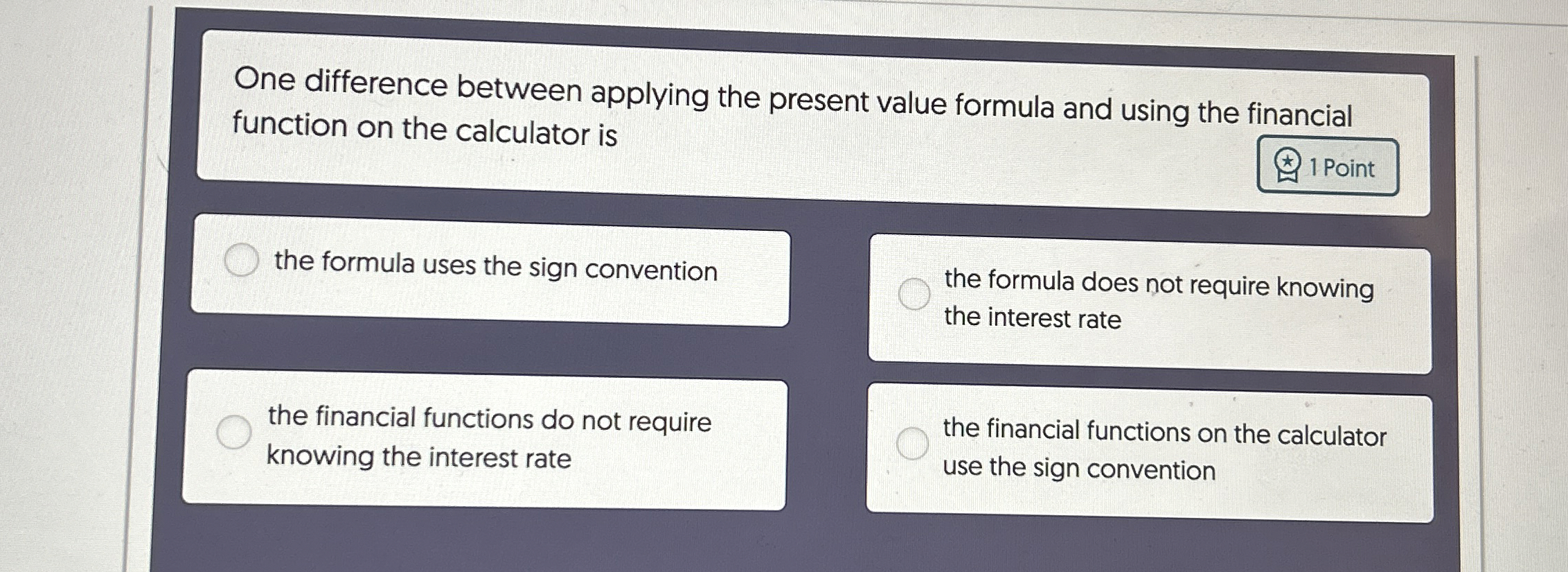One difference between applying the present value