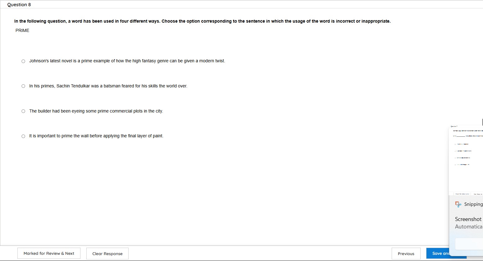 Morics for correct answer 3 | Negative marks 1 QD