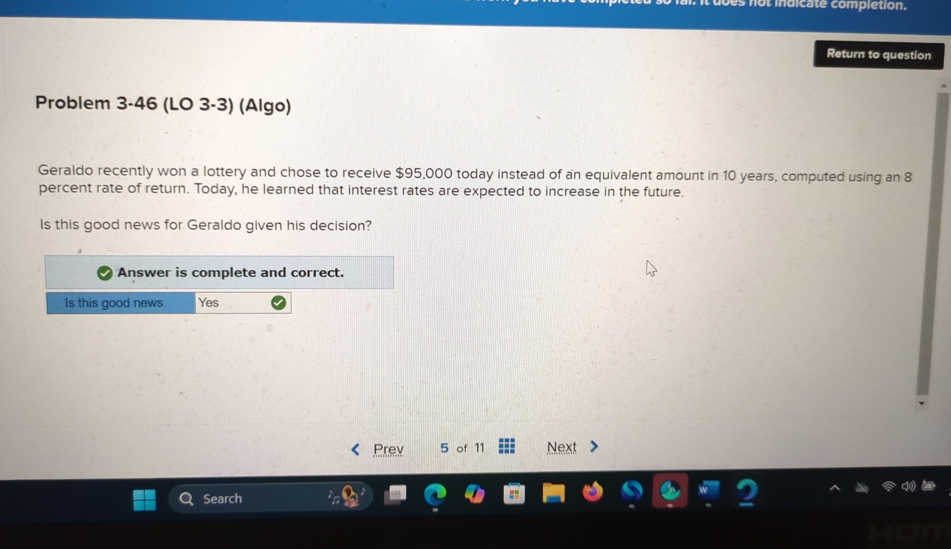 Problem 3 - 4 6 ( LO 3 - 3 ) ( Algo ) Geraldo