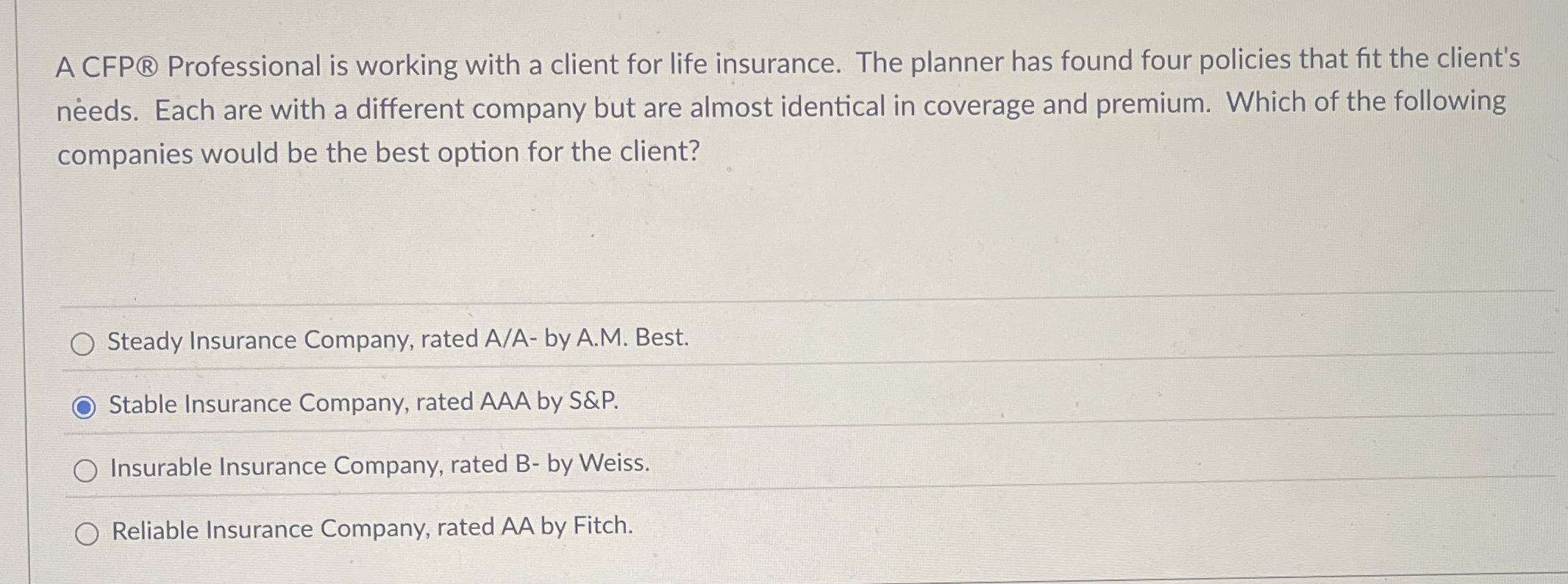 A CFP Professional is working with a client for