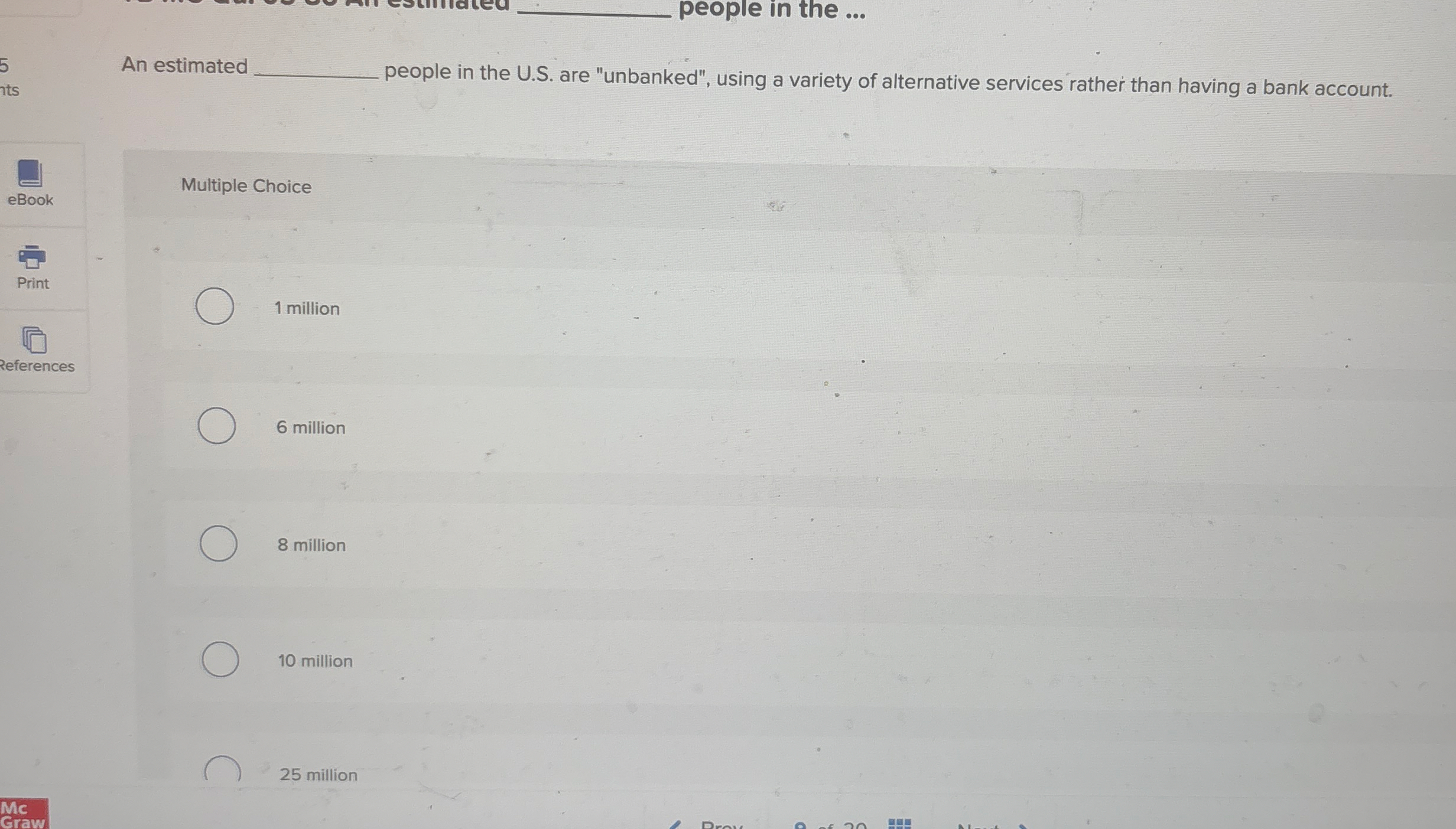 people in the . . . An estimated people in the U