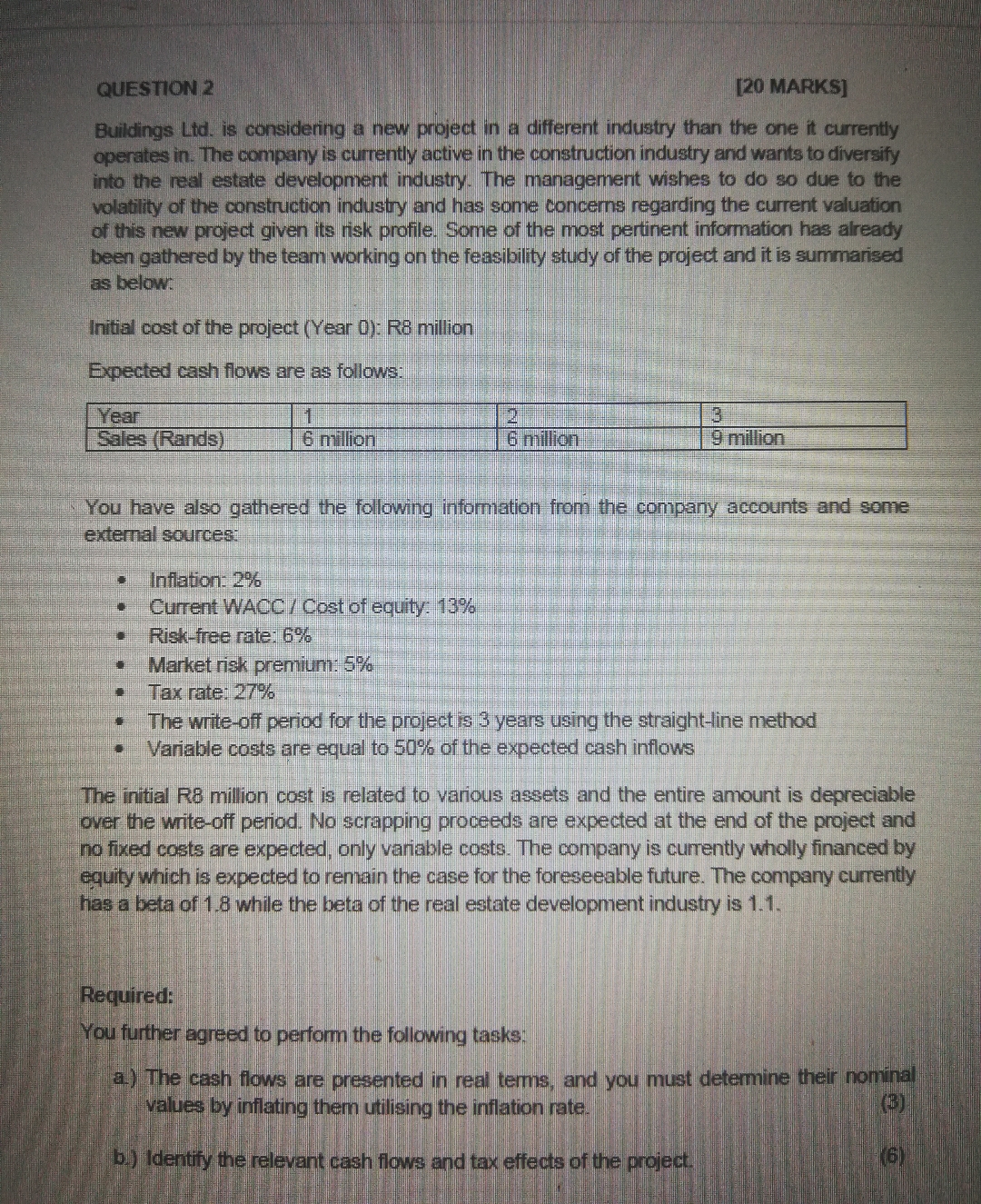 QUESTION 2 [ 2 0 MARKS ] Buildings Ltd . is