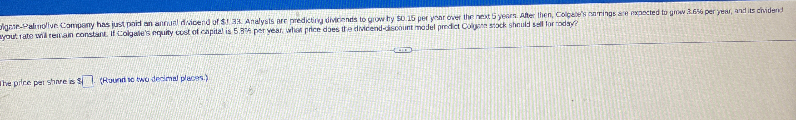 olgate - Palmolive Company has just paid an