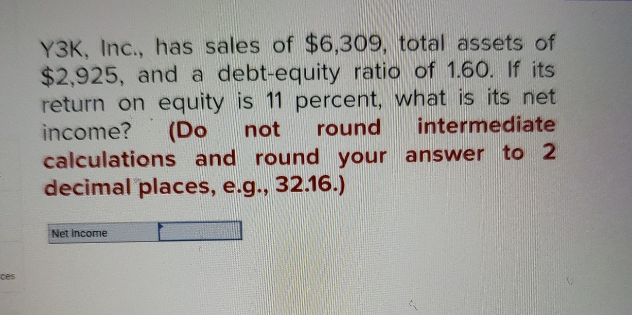 Y 3 K , Inc., has sales of $ 6 , 3 0 9 , total