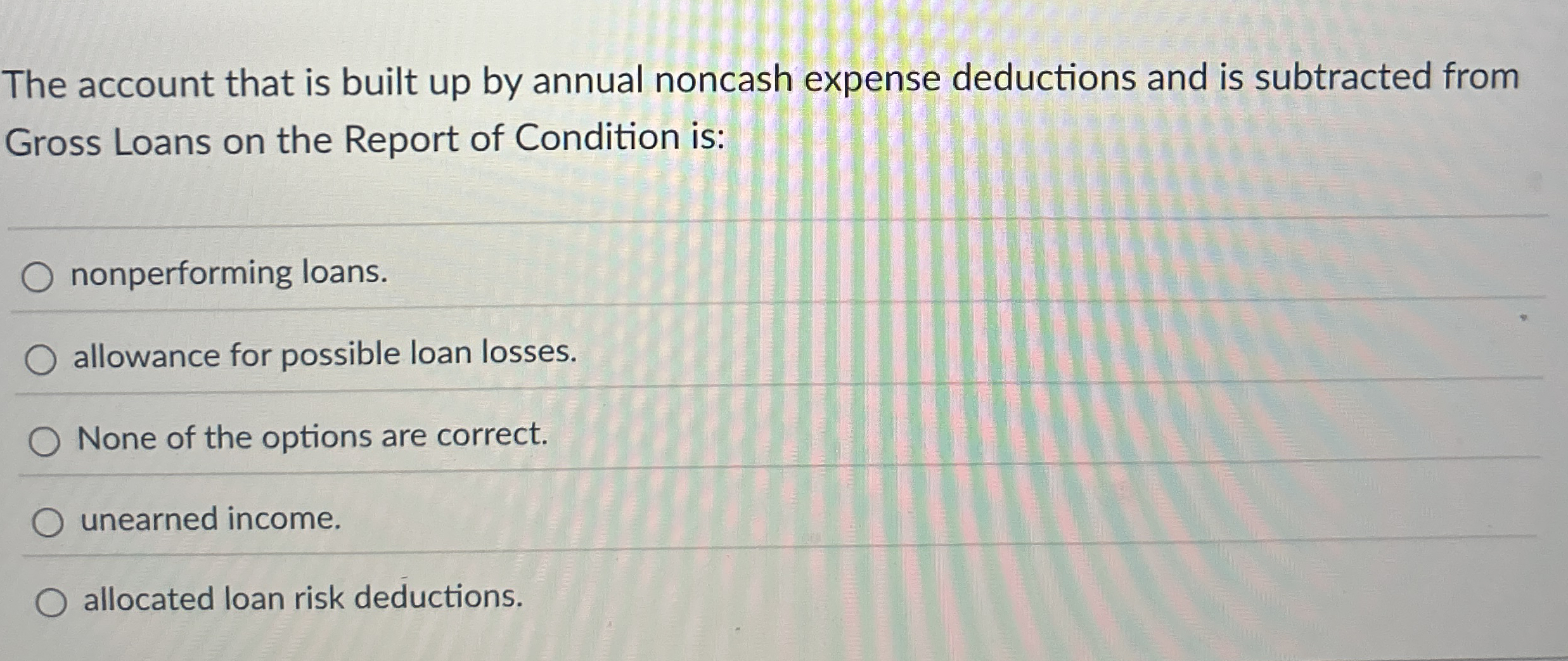 The account that is built up by annual noncash