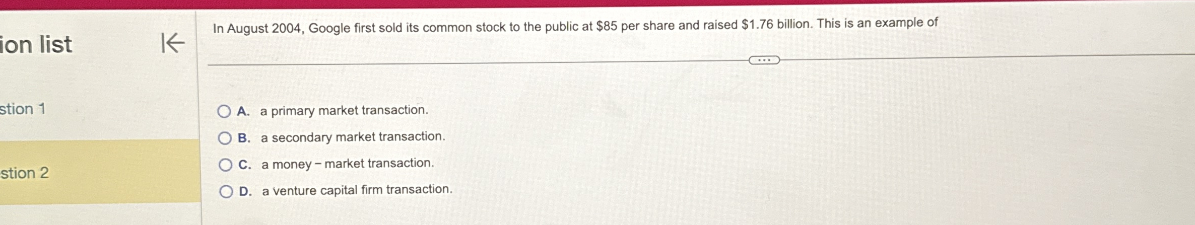 ion list In August 2 0 0 4 , Google first sold
