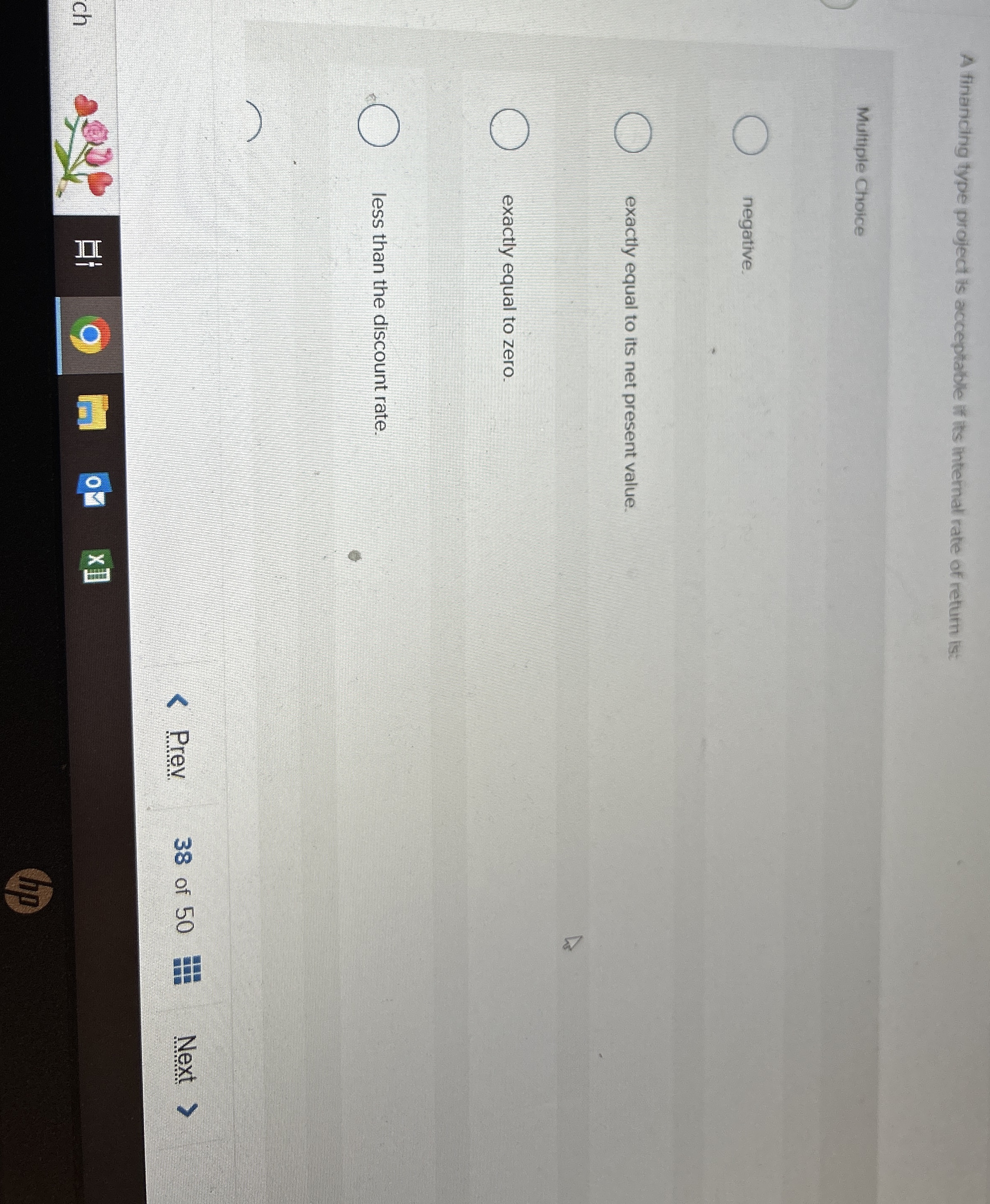 A financing type project is acceptable if its