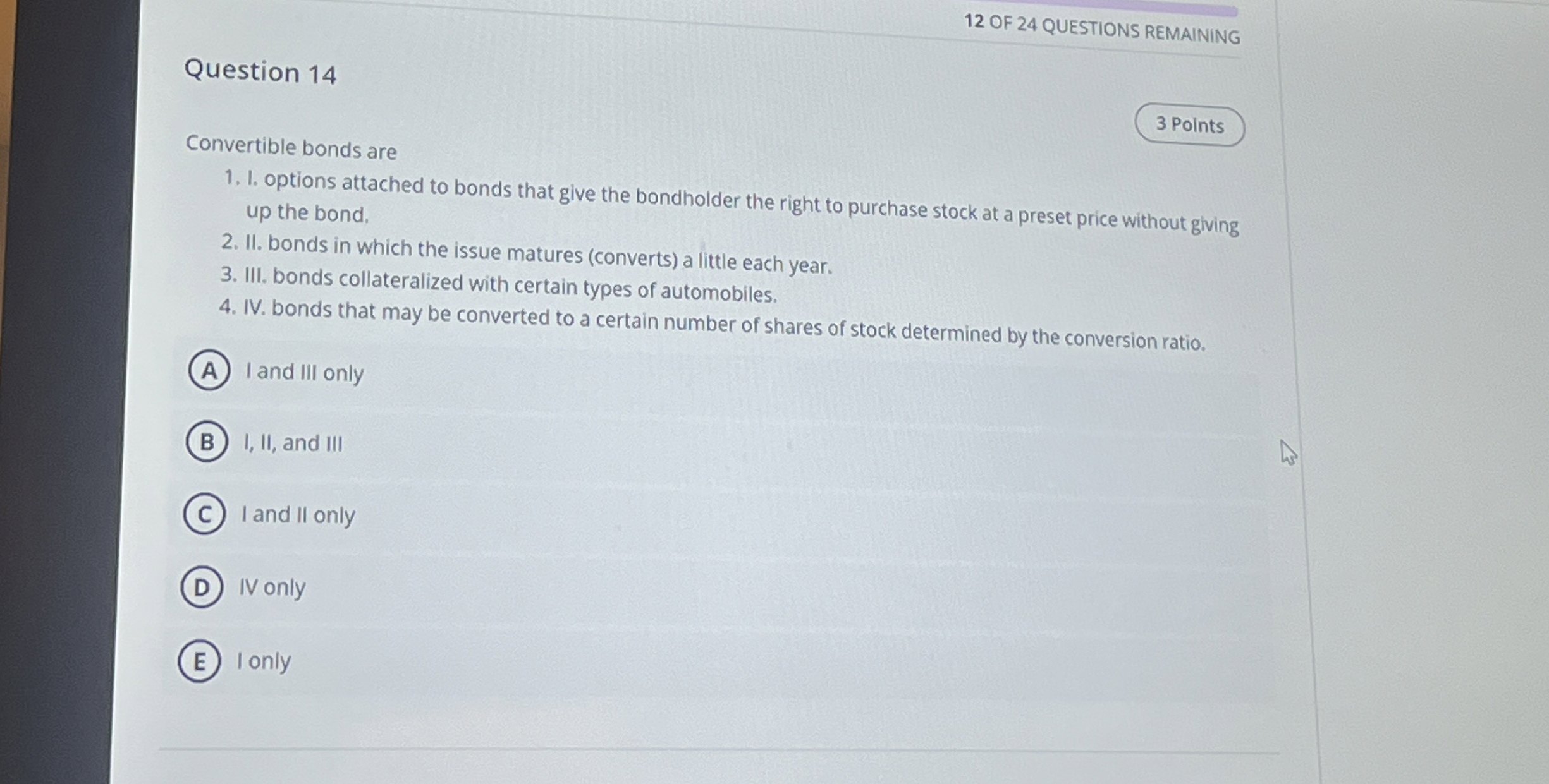 1 2 OF 2 4 QUESTIONS REMAINING Question 1 4 3