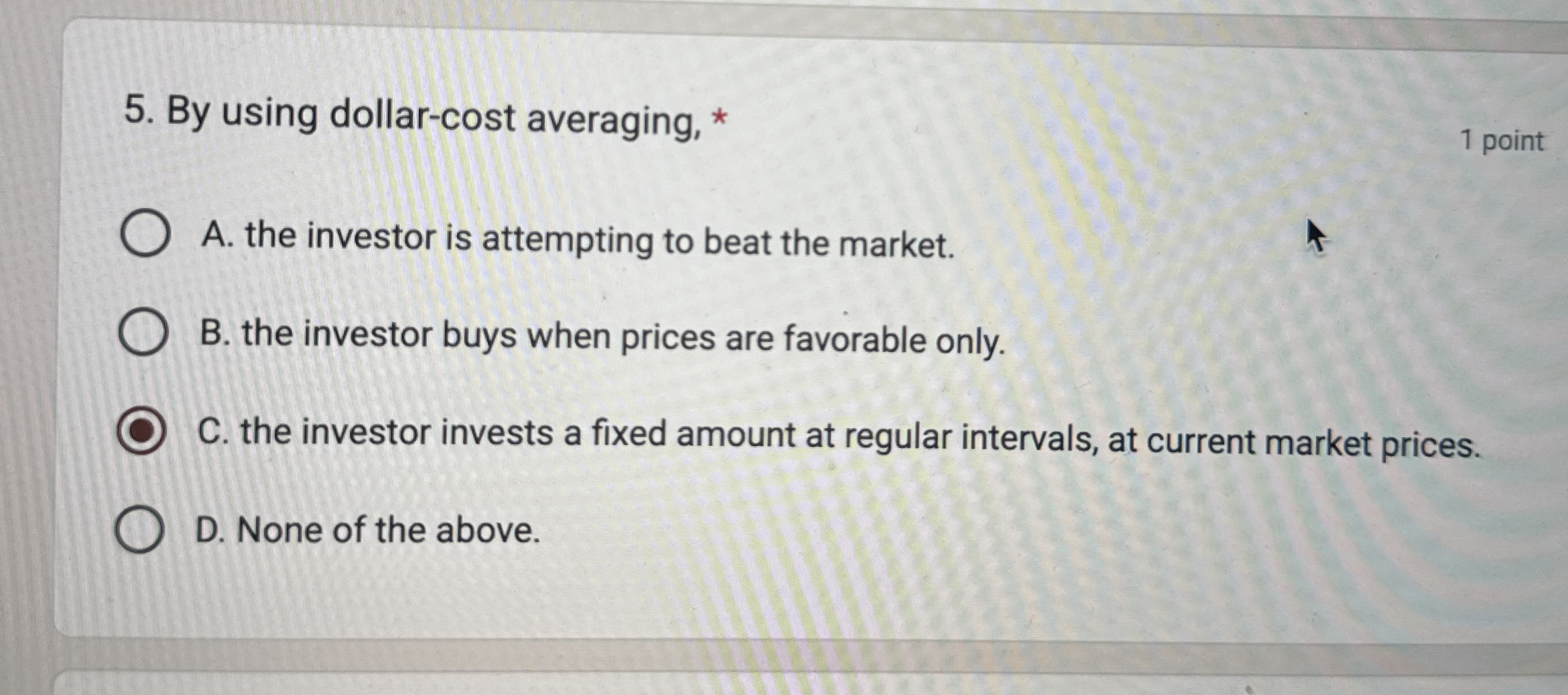 Direct sources of return on a mutual fund