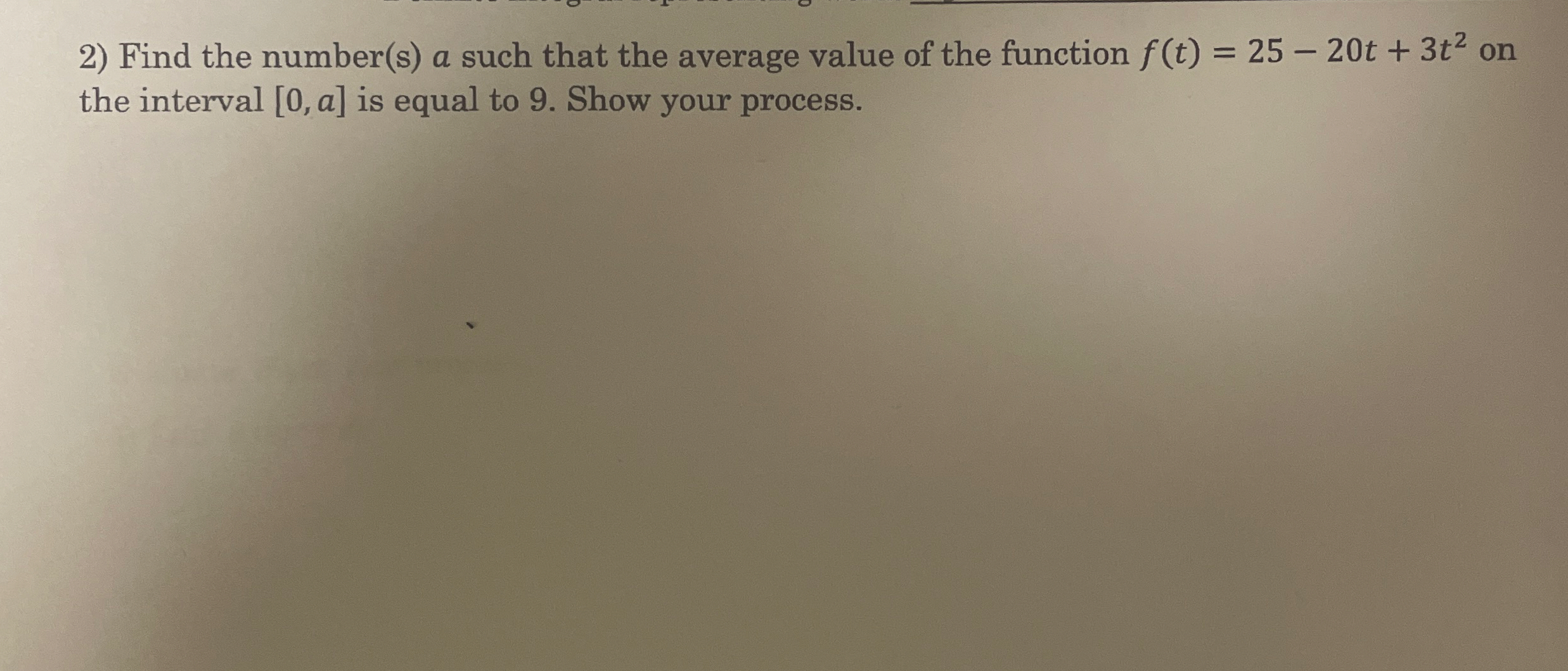 Find the number ( s ) a such that the average