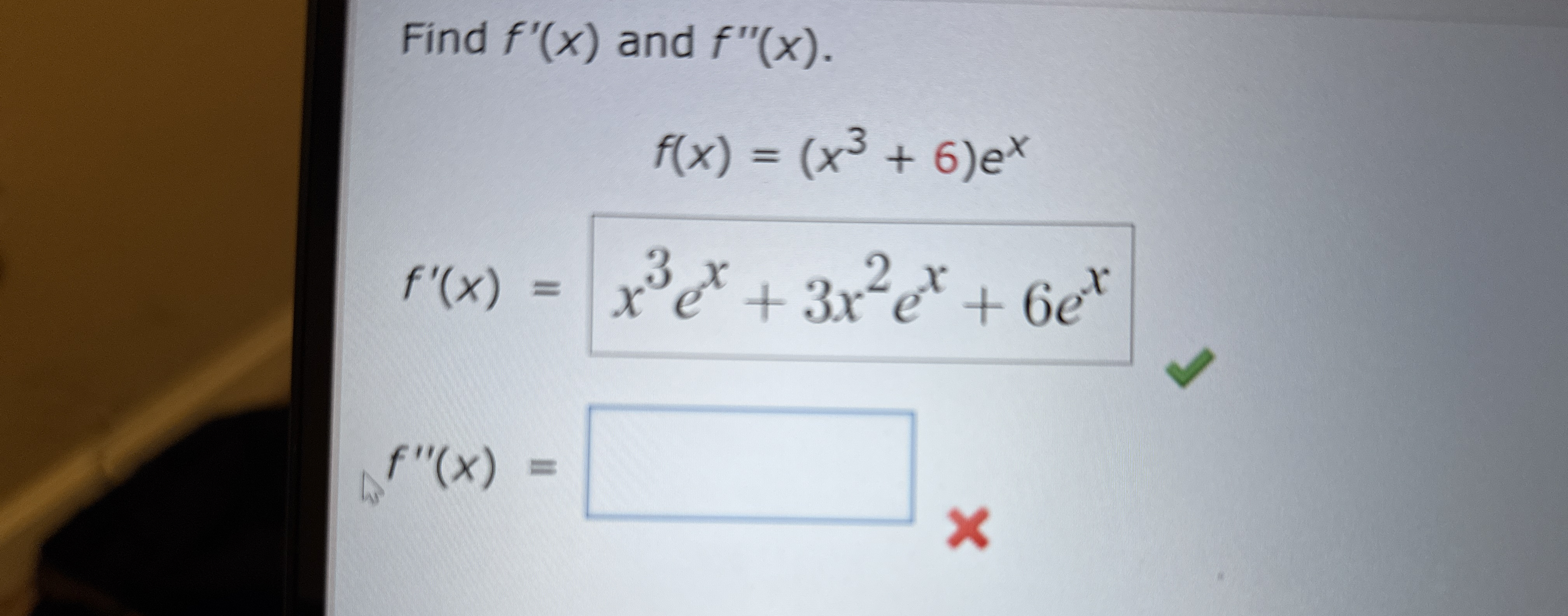 Find f ' ( x ) and f ' ' ( x ) f ( x ) = ( x 3 +