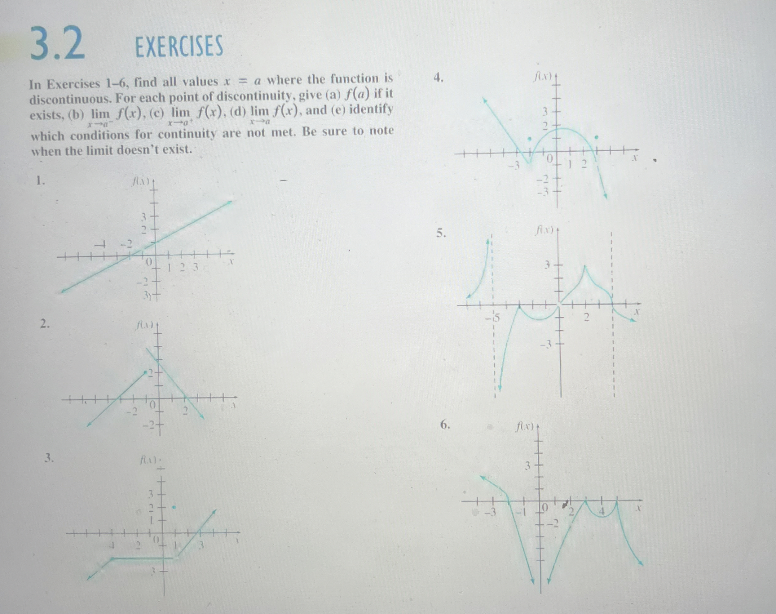 3 . 2 EXERCISES In Exercises 1 - 6 , find all