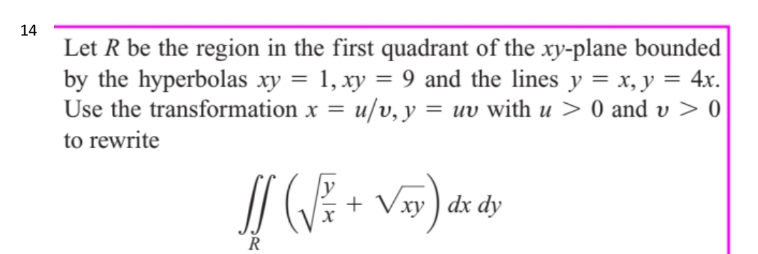 1 4 Let R be the region in the first quadrant of