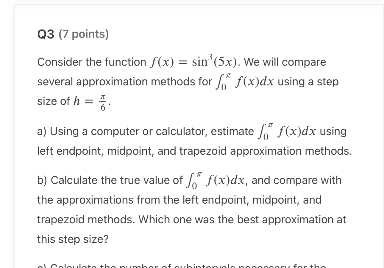 Q 3 ( 7 points ) Consider the function f ( x ) =