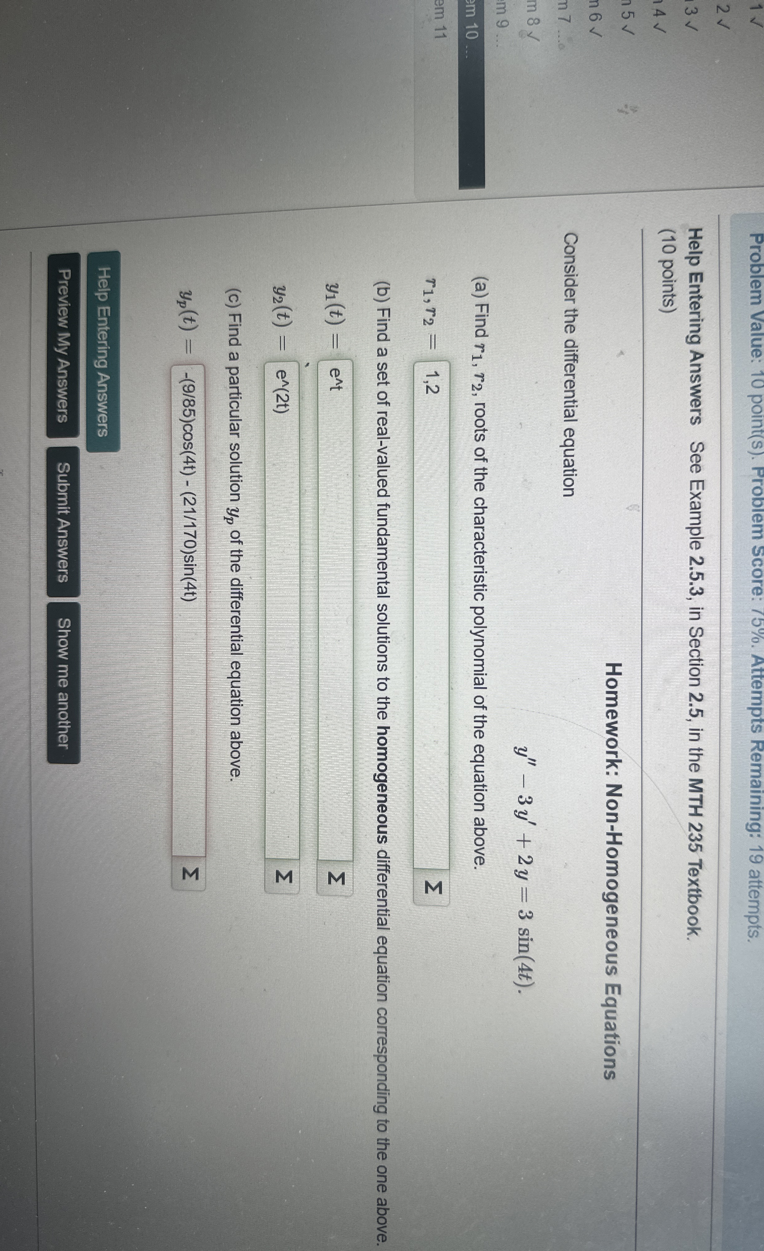 Problem Value: 1 0 point ( S ) . Problem Score: /