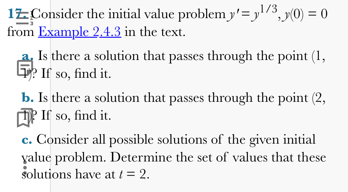 1 ZConsider the initial value problem y ' = y 1 3