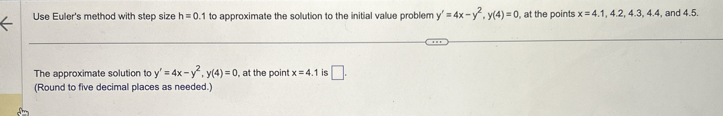 Use Euler's method with step size h = 0 . 1 to