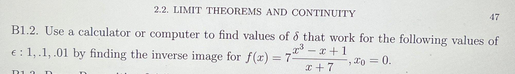 2 . 2 . LIMIT THEOREMS AND CONTINUITY B 1 . 2 .