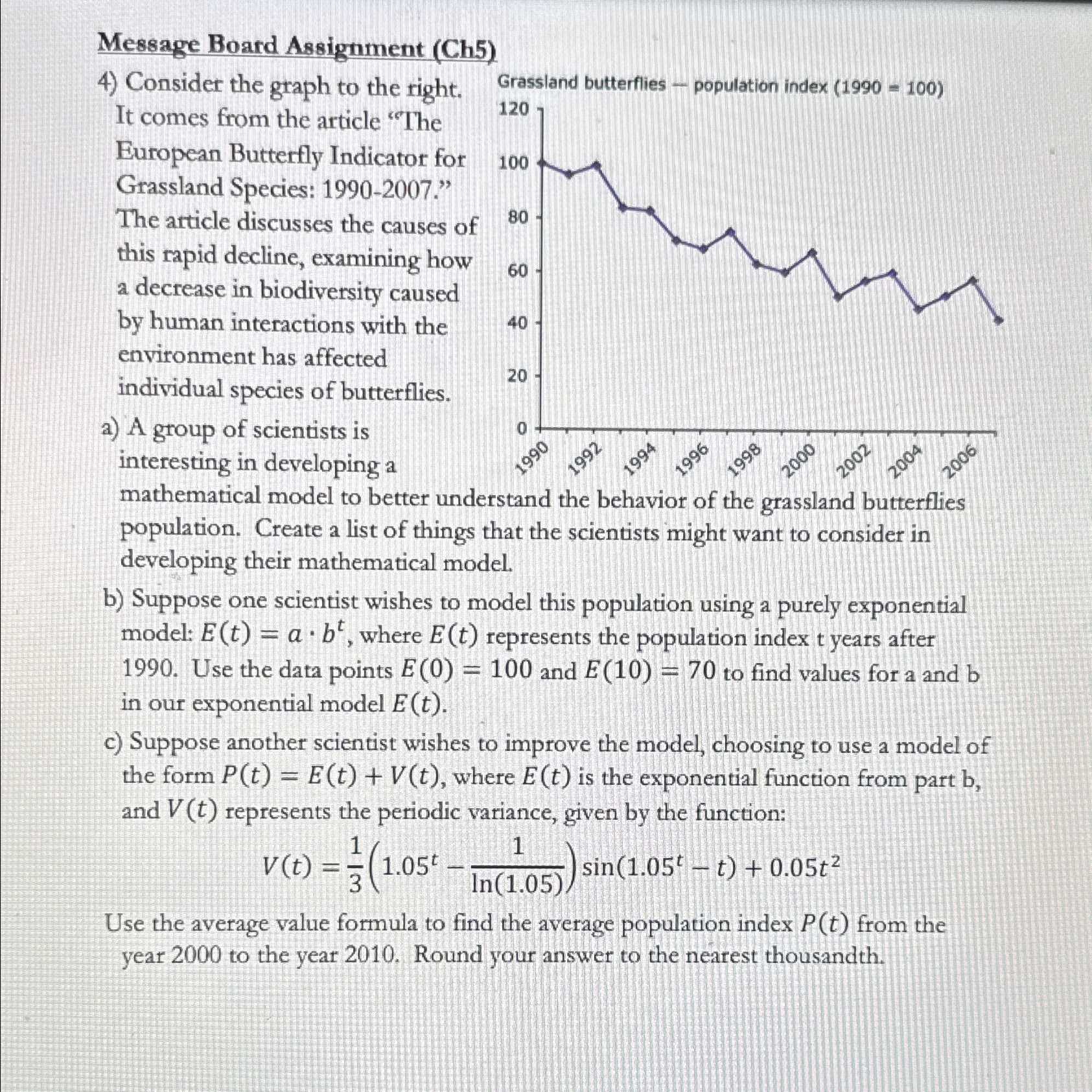 Message Board Assignment ( Ch 5 ) Consider the