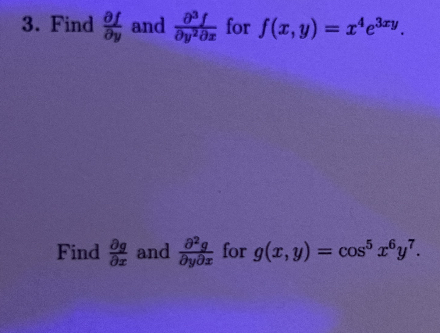 Find d e l f d e l y and d e l 3 f d e l y 2 d e
