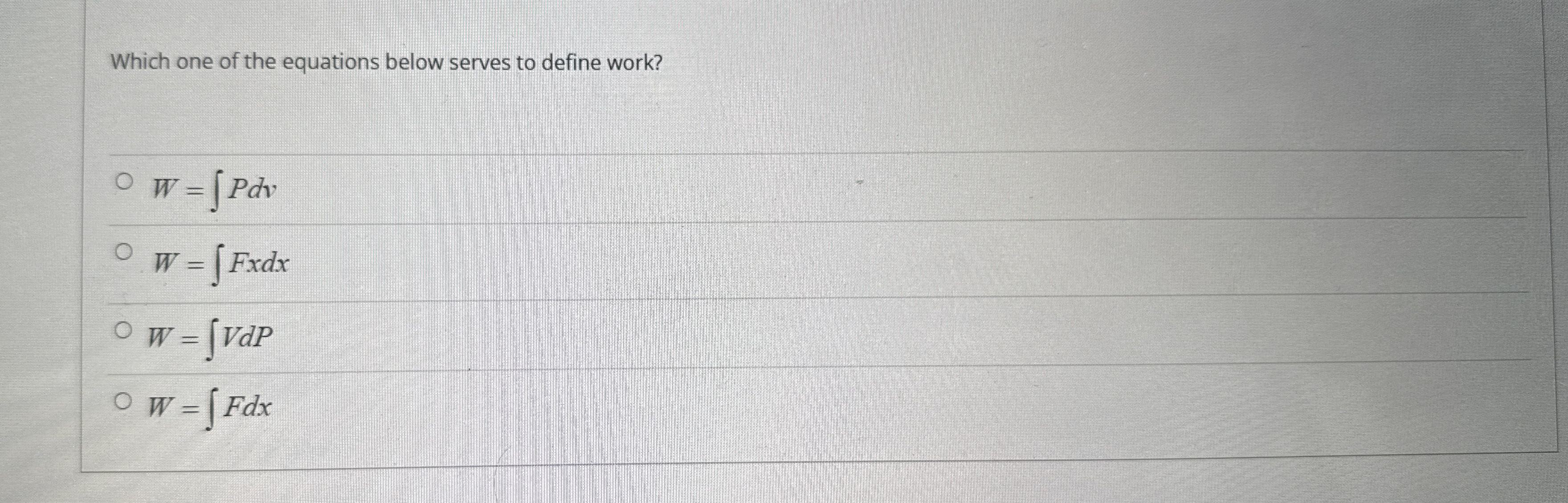 Which one of the equations below serves to define