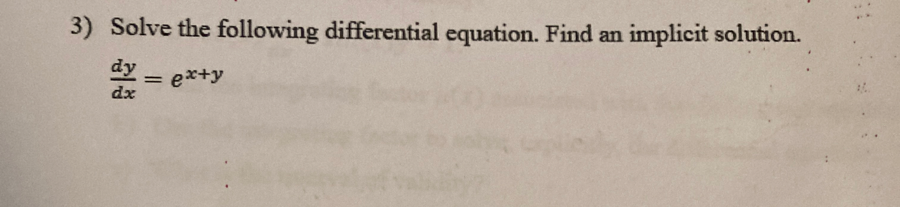 Solve the following differential equation. Find
