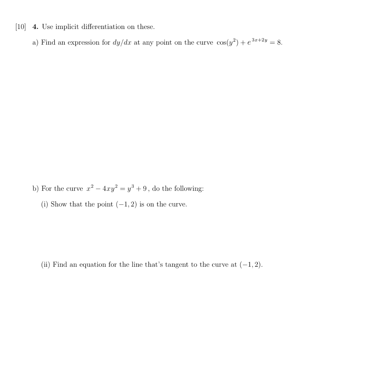 [ 1 0 ] 4 . Use implicit differentiation on