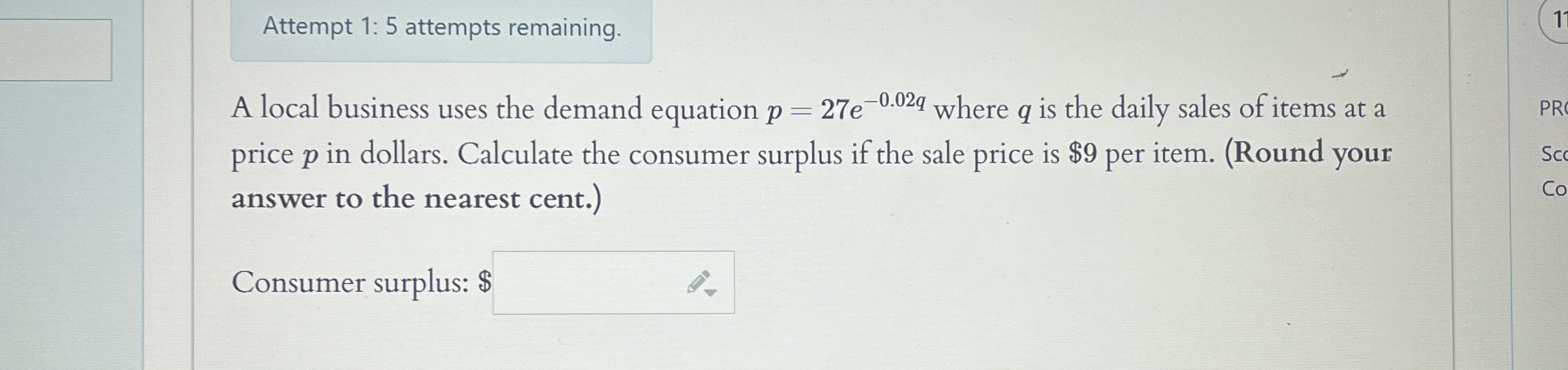 Attempt 1 : 5 attempts remaining. A local
