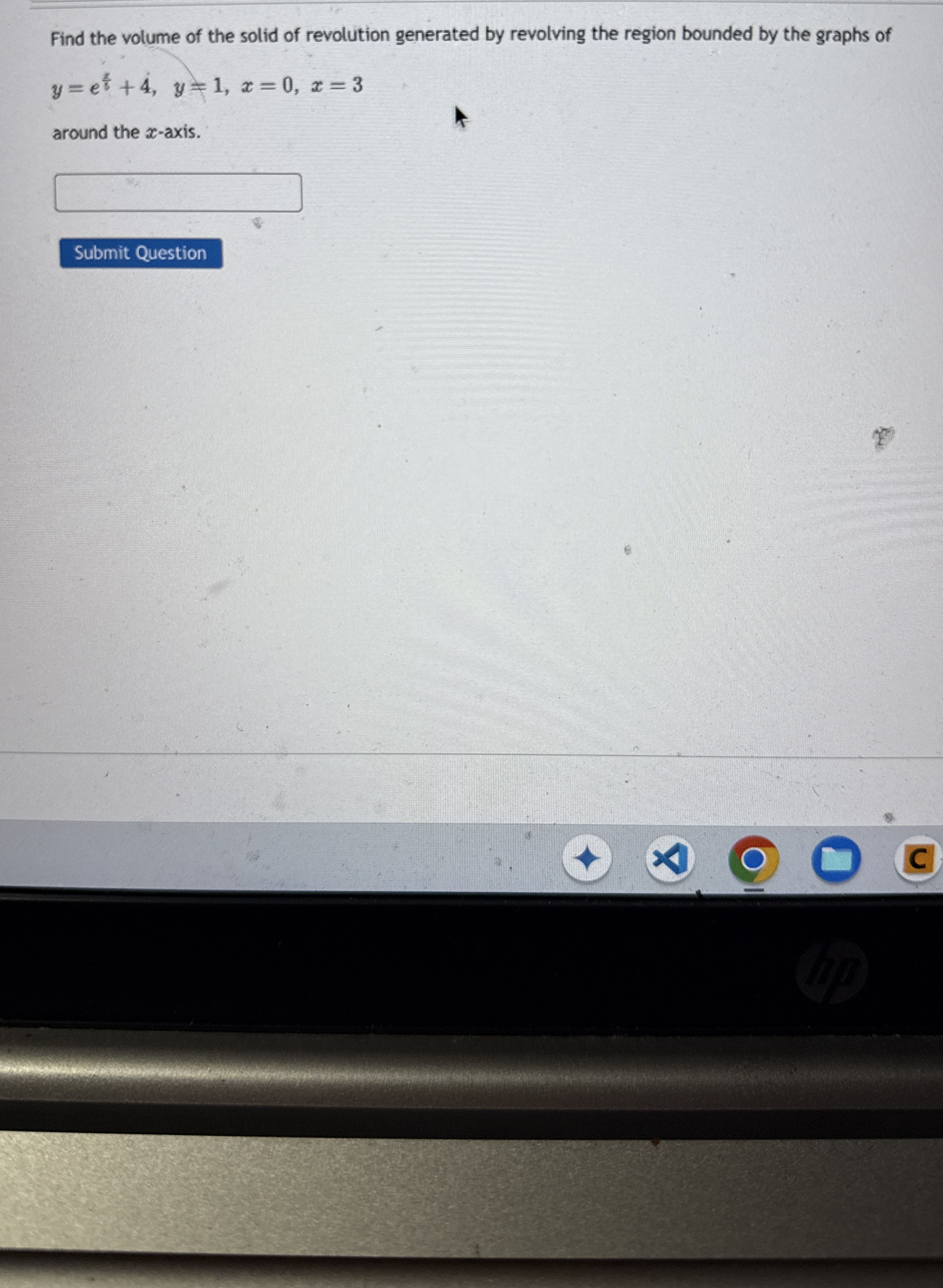 Find the volume of the solid of revolution
