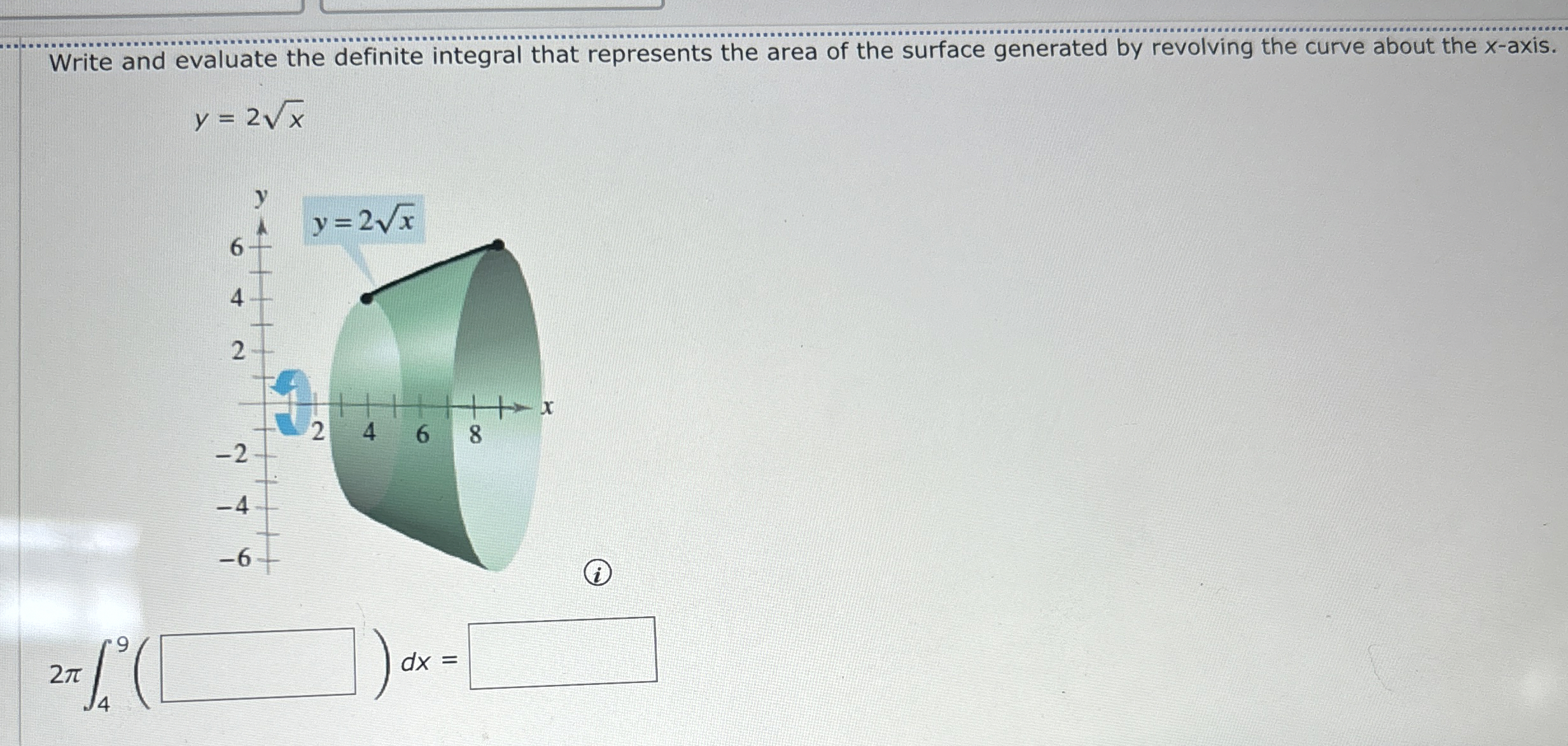 Write and evaluate the definite integral that