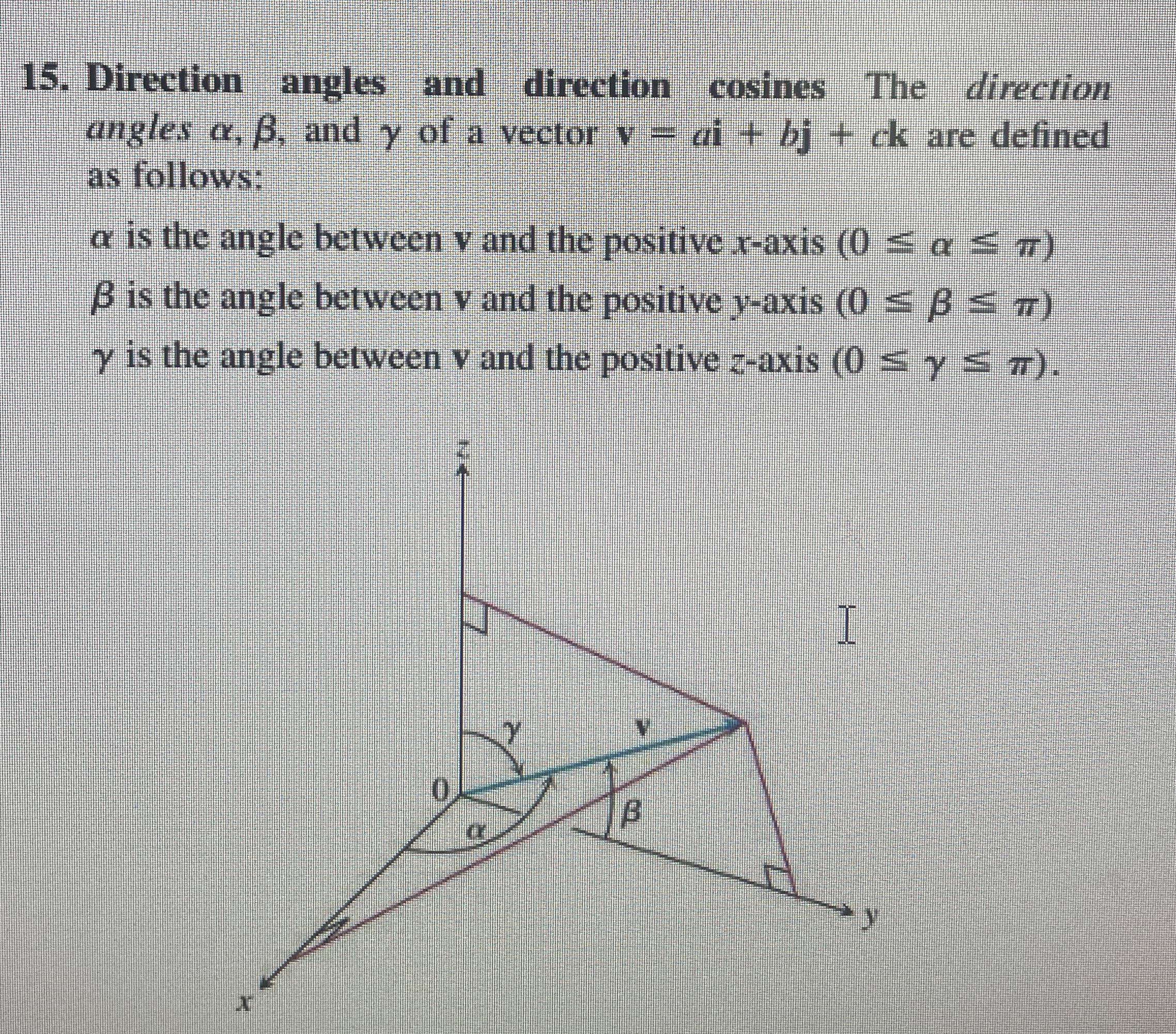 Direction angles and direction cosines The