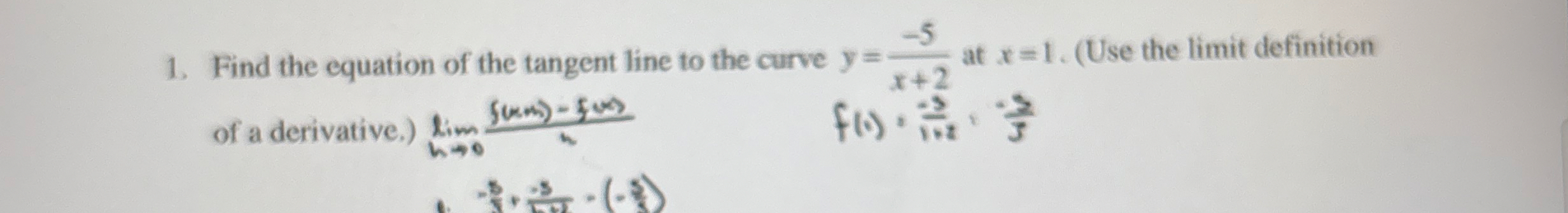 Find the equation of the tangent line to the