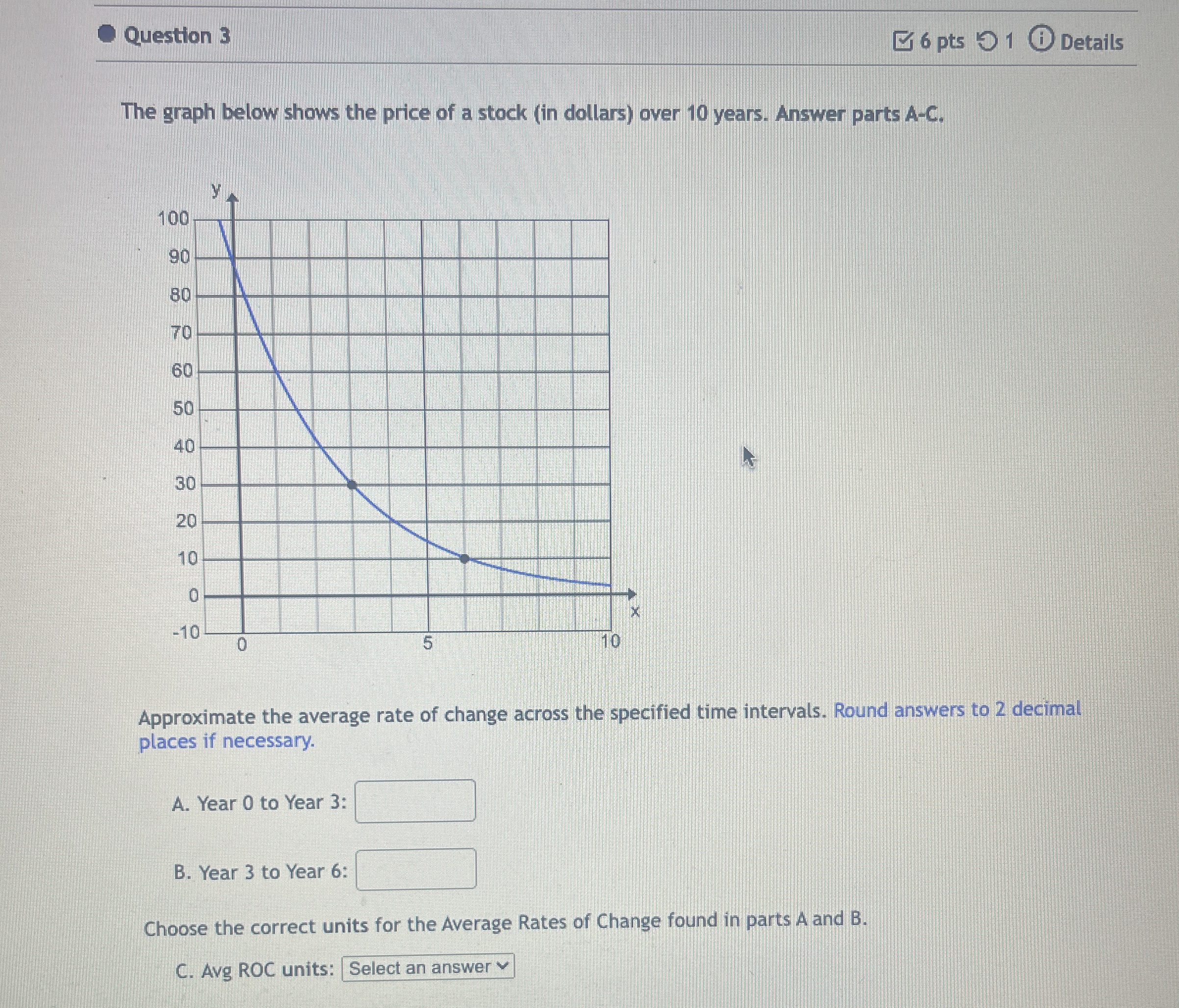 Question 3 6 pts 1 Details The graph below shows