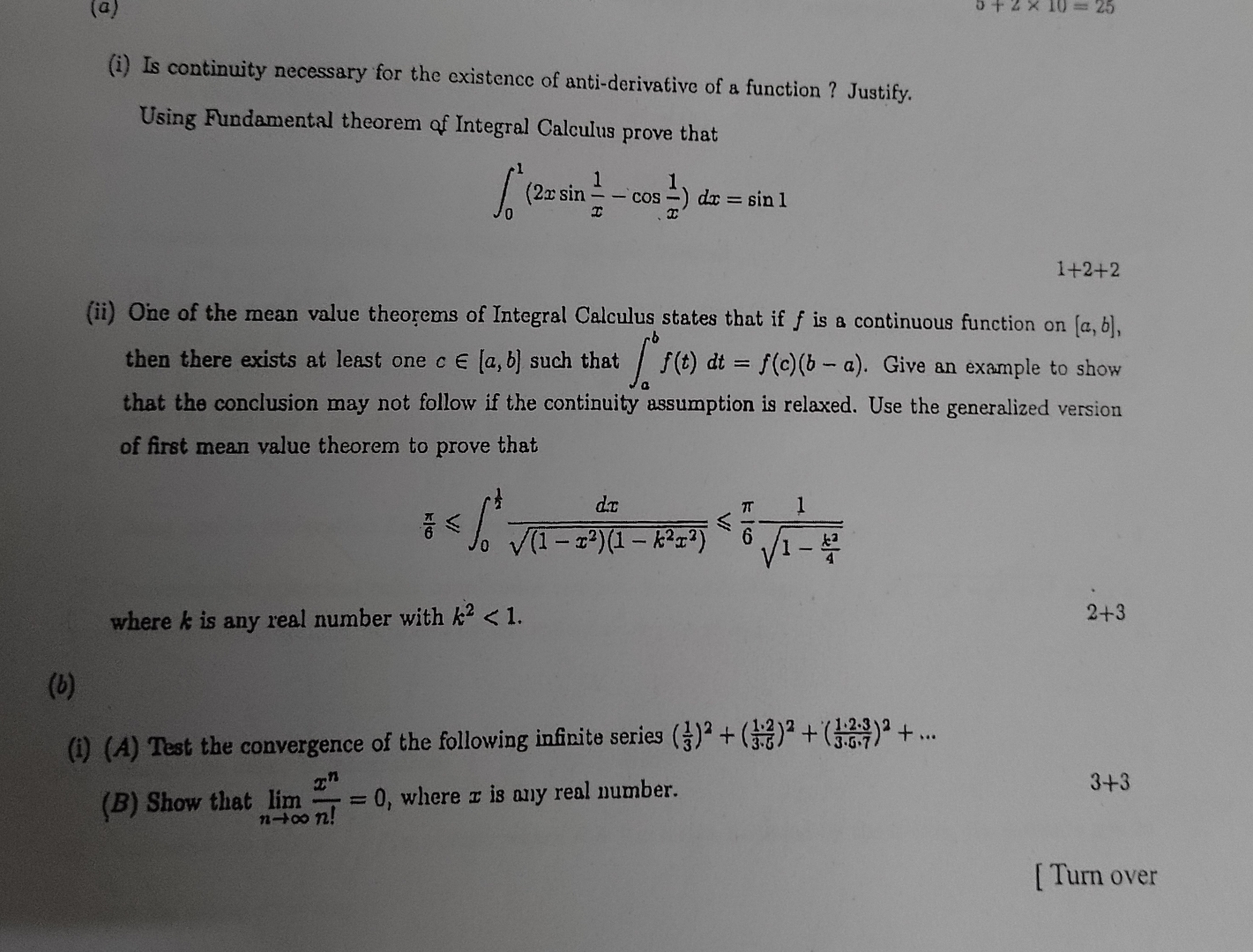 ( i ) Is continuity necessary for the existence