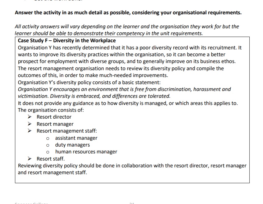 Answer the activity in as much detail as