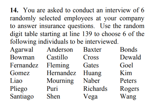 Please solve the following questions 14. You are