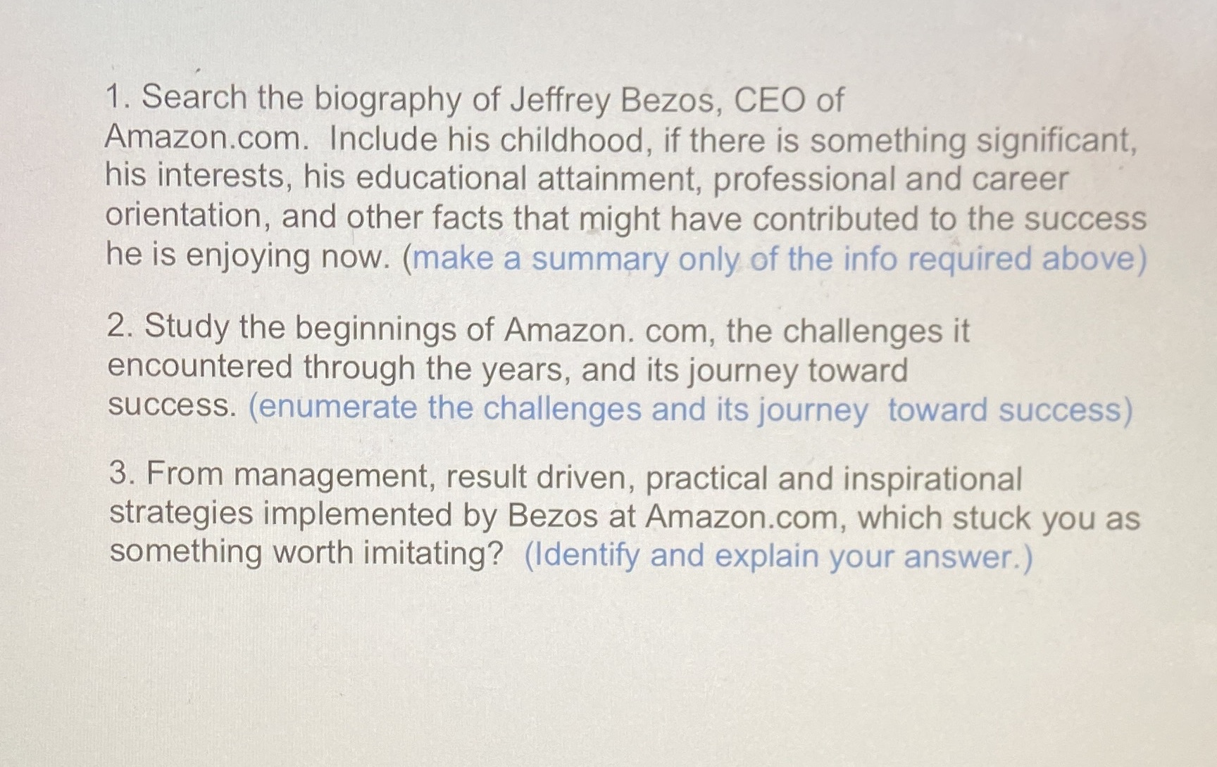 Details are below. Thank you! 1. Search the