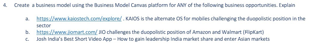 4. Create a business model using the Business