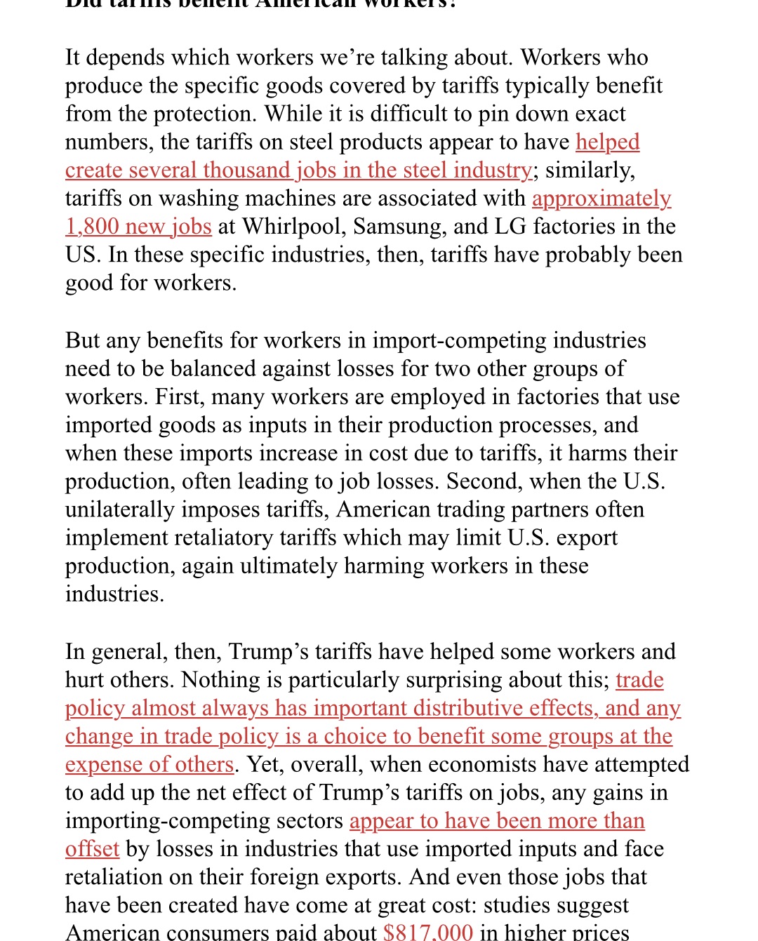 1. Why do we need tariffs? 2. Who pays for these