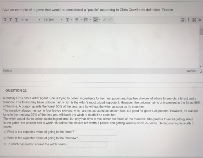 find solution for each A fantasy RPG has a witch
