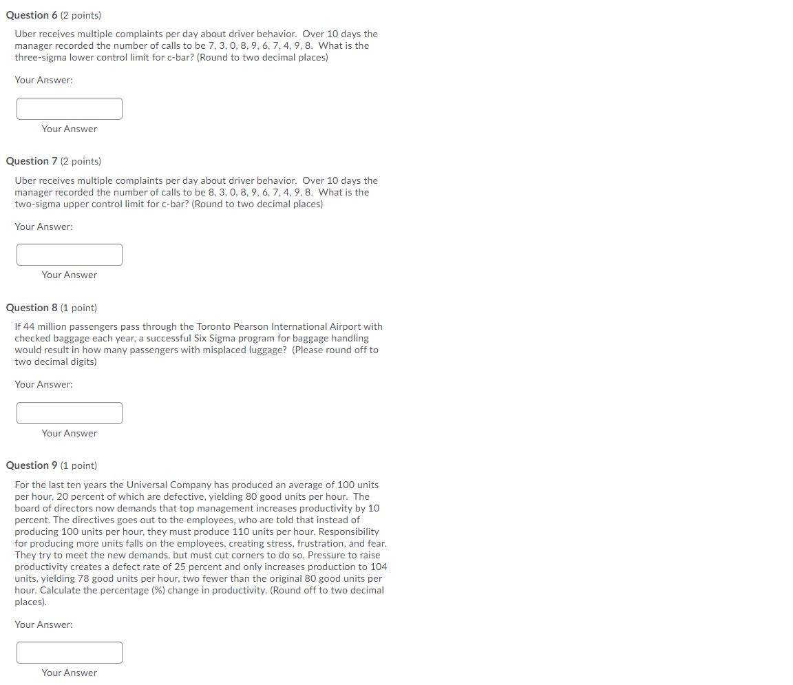 Need help Solving these operations management