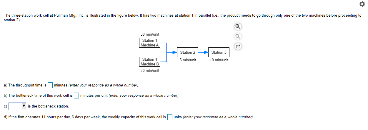Question 17 The three-station work cell at