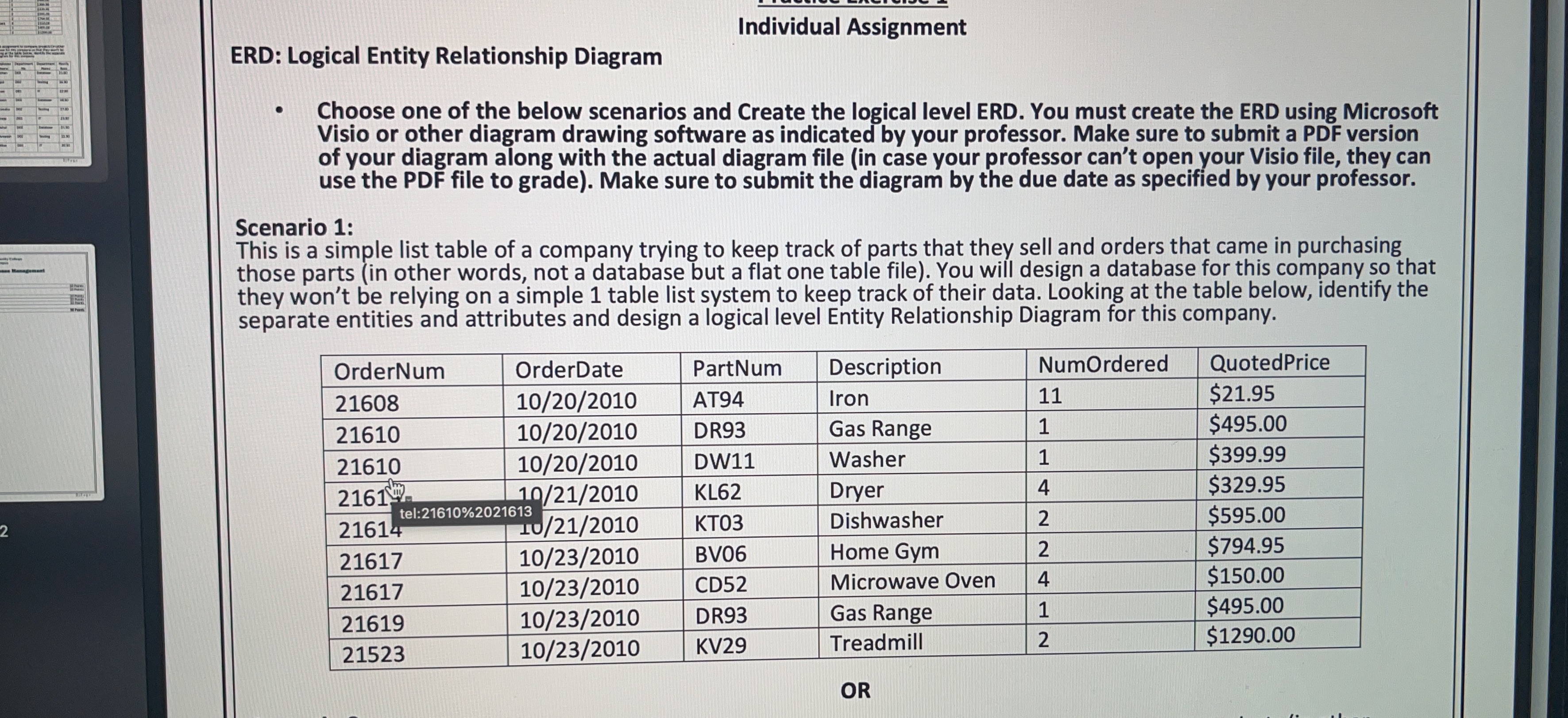 Database management Individual Assignment ERD: