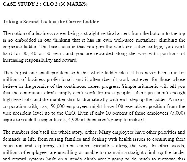 CASE STUDY 2 : CLO 2 (30 MARKS) Taking a Second