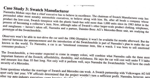 Sm question case study Case Study 3: Swatch