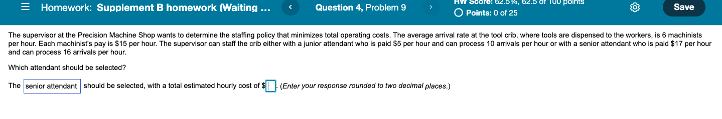 Homework: Supplement B homework (Waiting ...