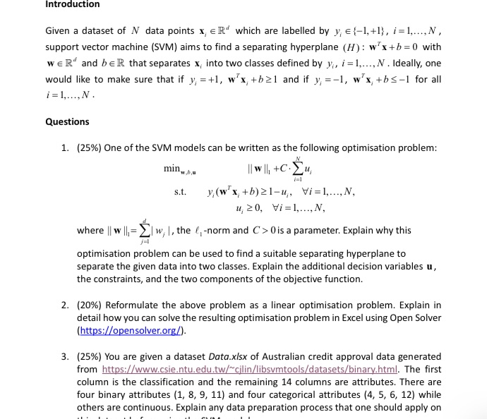 Introduction Given a dataset of A data points x,